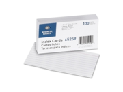 Index Cards Ruled 72 lb. 3 x5 100 PK White