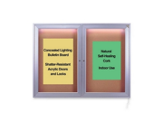 Ghent Indoor Lighted Bulletin Board Bulletin Board w Concealed Light Cork