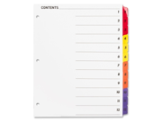 Index Dividers W Table Of Contents 1 12 12 Tabs STMulti