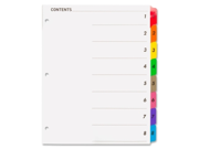 Index Dividers W Table Of Contents 1 8 8 Tabs ST Multi