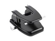 Business Source 65626 Heavy duty Hole Punch 2 Punch Head s 30 Sheet Capacity 1 4 Round Shape Black