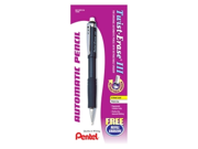 Pentel Twist Erase III Mechanical Pencil HB 2 Pencil Grade 0.9 mm Lead Size Black Lead Black Barrel 1 Pack
