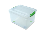 Plastic Storage Boxes w Lid 13 3 4 x17 1 2 x12 4 CT CL GN
