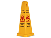 Caution Safety Cone 4 Sided 10 x10 x24 Yellow