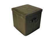 Seat Pad Folding Storage Ottoman. Micro suede cover Sage