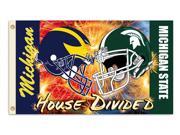 BSI Products 95993 Michigan Michigan St. 3 ft. X 5 ft. Flag W Grommets Helmet House Divided