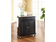 Crosley Stainless Steel Top Portable Kitchen Cart Island in Black