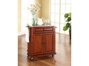 Crosley Stainless Steel Top Portable Kitchen Cart Island in Classic Cherry