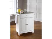 Crosley Cambridge Stainless Steel Top Portable Kitchen Island in White