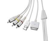 4XEM 30 Pin To RCA Composite Audio Video Plus USB Charging For iPhone iPod iPad