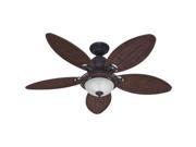 54095 Caribbean Breeze 54 in. Casual Weathered Bronze Antique Dark Wicker Indoor Ceiling Fan with 2 Lights