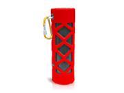 Pyle PWPBT30RD Bluetooth Water Resistant Flashlight Speaker with Call Answering Microphone FM Radio Micro SD Card Reader AUX Input Red