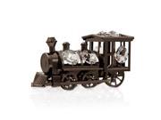 Matashi MCTBM0147 Charcoal Metal Plated Train Ornament Made With Genuine Matashi Crystals