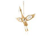 Matashi CT0377 Beautifully Crafted Stork Bird Ornament Dipped In 24k Gold Plating Made with Genuine Matashi Crystals