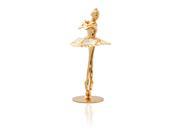 Matashi CT3057 24k Gold Plated Highly Polished Ballerina with Arms Crossed Table Top Made with Genuine Matashi Crystals