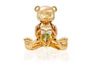 Matashi MCTBT3073 08 August Birthstone Bear Ornament Dipped In 24K Gold Plating Made with 4 Genuine Matashi Crystals