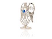 Matashi MCTSBT1202 09 Silver Plated Highly Polished Beautiful September Angel Birthstone Table Top Made with Genuine Matashi Sapphire and Clear Crystals