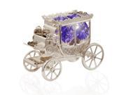 Matashi MCTSC0158 Silver Plated Highly Polished Elegant Princess Carriage Ornament Made with Genuine Matashi Purple and Clear Crystals