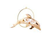 New Matashi CT0136 24K Gold Plated Dolphin In A Ring Ornament Made with Genuine Matashi Crystals