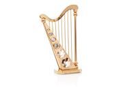 Matashi CT0159 24K Gold Plated Harp Ornament Made with Genuine Matashi Crystals