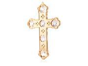 New Matashi CTH1040 24K Gold Plated Highly Polished Cross Ornament Made with Genuine Matashi Crystals