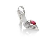 New Matashi CTSC0123 Silver Plated High Heel Figurine Made with Clear and Red Genuine Matashi Crystals