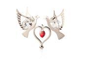 New Matashi CTSC0184 Silver Plated Love Doves Ornament Made with Genuine Matashi Crystals