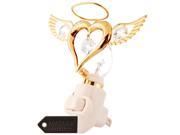 24K Gold Plated Angel Heart Night Light Made with Genuine Matashi Crystals