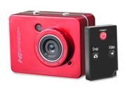 PyleSports Hi Speed HD Action Camera 1080P Hi Res Digital Camera Camcorder with Full HD Video 12.0 Mega Pixel Camera 2.4 Touch Screen Red Color