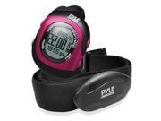 Pyle Bluetooth Fitness Heart Rate Monitoring Watch with Wireless Data Transmission and Sensor Pink