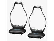 Pyle Clear Sound Dual Infrared Wireless Listening Hearing Assistance System with Rechargeable Battery Power Charging Dock Station Pair