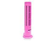 3 Speeds Ultra Thin Desktop Tower Fan with Automatic Shut Off Timer and USB Charging Cable Pink Color