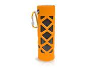 PyleHome PWPBT30OR Bluetooth Water Resistant Flashlight Speaker with Call Answering Microphone FM Radio Micro SD Card Reader AUX Input Orange