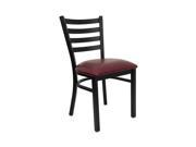 Flash Furniture HERCULES Series Black Ladder Back Metal Restaurant Chair with Burgundy Vinyl Seat [XU DG694BLAD BURV GG]