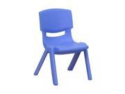Flash Furniture Blue Plastic Stackable School Chair with 10.5 Seat Height [YU YCX 003 BLUE GG]