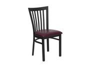 Flash Furniture HERCULES Series Black School House Back Metal Restaurant Chair with Burgundy Vinyl Seat [XU DG6Q4BSCH BURV GG]