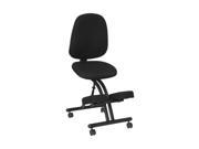 Flash Furniture Mobile Ergonomic Kneeling Posture Chair in Black Fabric with Back