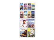 Safco 5609CL Reveal™ 4 Magazine and 8 Pamphlet Display 21 w x 2 d x 45 h Clear