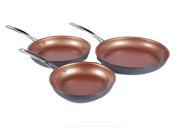 NuWave Durlon Cookware Hard Anodized Aluminum Fry Pans Set of 3