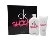 CK One Shock For Her by Calvin Klein for Women 2 Pc Gift Set 6.7oz EDT Spray 3.4oz Body Wash