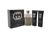 Gucci Guilty by Gucci for Men 3 Pc Gift Set 3oz EDT Spray 1.6oz After Shave Balm 1.6oz All Over Shampoo