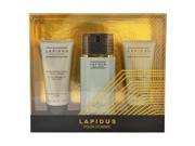 Lapidus by Lapidus for Men 3 Pc Gift Set 3.33oz EDT Spray 3.33oz Hair and Body Shampoo 3.33oz After Shave Balm