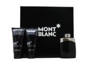 Mont Blanc Legend by Montblanc for Men 3 Pc Gift Set 3.3oz EDT Spray 3.3oz After Shave Balm 3.3oz All Over Shower Gel