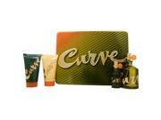 Curve by Liz Claiborne for Men 4 Pc Gift Set 4.2oz Cologne Spray 15ml Cologne Travel Spray 2.5oz Skin Soother 2.5oz Hair and Body Wash