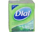 Mountain Fresh Antibacterial Deodorant Soap by Dial for Unisex 3 x 4 oz Soap