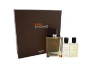Hermes Terre D Hermes for Men 3 Pc Gift Set 3.3 oz EDT Spray 1.35 oz All Over Shower Gel 0.47 oz Shaving Cream