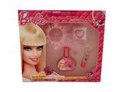 Barbie by Barbie for Kids 4 Pc Gift Set 1.02oz EDT Spray 0.25oz Lip Gloss Sticker Tutu Hair Brand