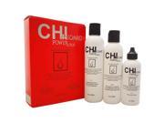 CHI Ionic Power Plus Hair Kit by CHI for Unisex 3 Pc Kit 8.4oz Vitalizing Shampoo C 1 6oz Stimulating Conditioner NC 2 4oz Energy Hair Thickener C 3