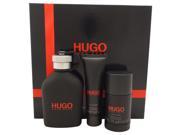 Hugo Just Different by Hugo Boss for Men 3 Pc Gift Set 4.2oz EDT Spray 2.4oz Deodorant Stick 1.6oz Shower Gel