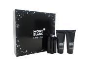 Mont Blanc Emblem by Montblanc for Men 3 Pc Gift Set 3.3oz EDT Spray 3.3oz After Shave Balm 3.3oz All Over Shower Gel